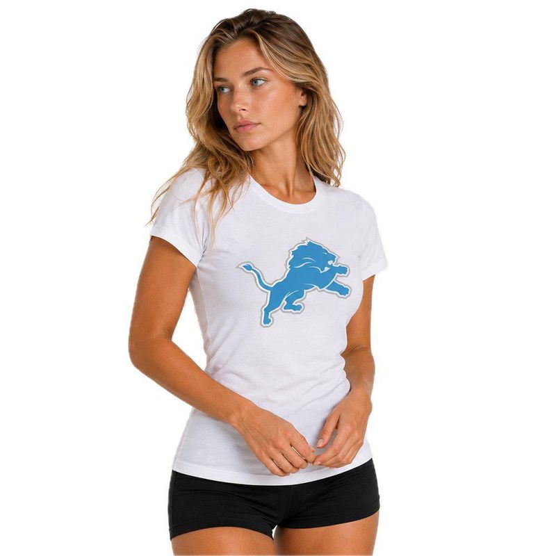 Playera Aficionado NFL Detroit Lions Manga Corta Blanco Mujer