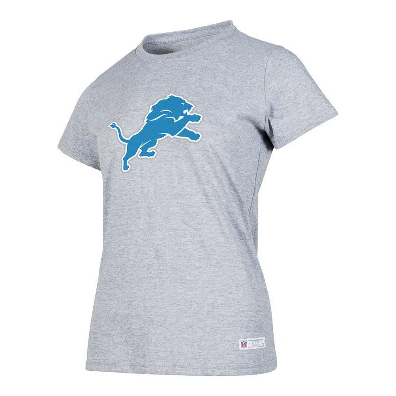 Playera Aficionado NFL Detroit Lions Manga Corta Gris Mujer