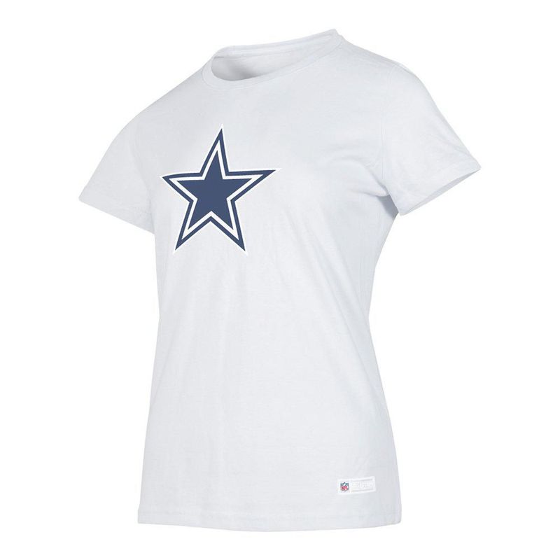 Playera Aficionado NFL Dallas Cowboys Manga Corta Blanco Mujer