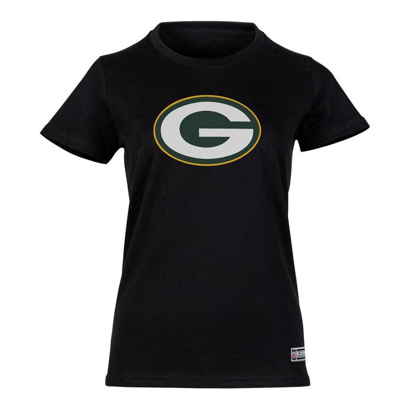 Playera Aficionado NFL Green Bay Packers Manga Corta Negro Mujer