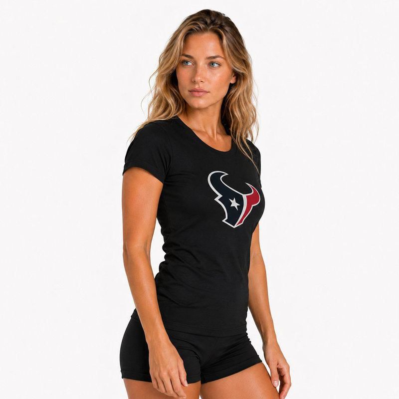 Playera Aficionado NFL Houston Texans Manga Corta Negro Mujer