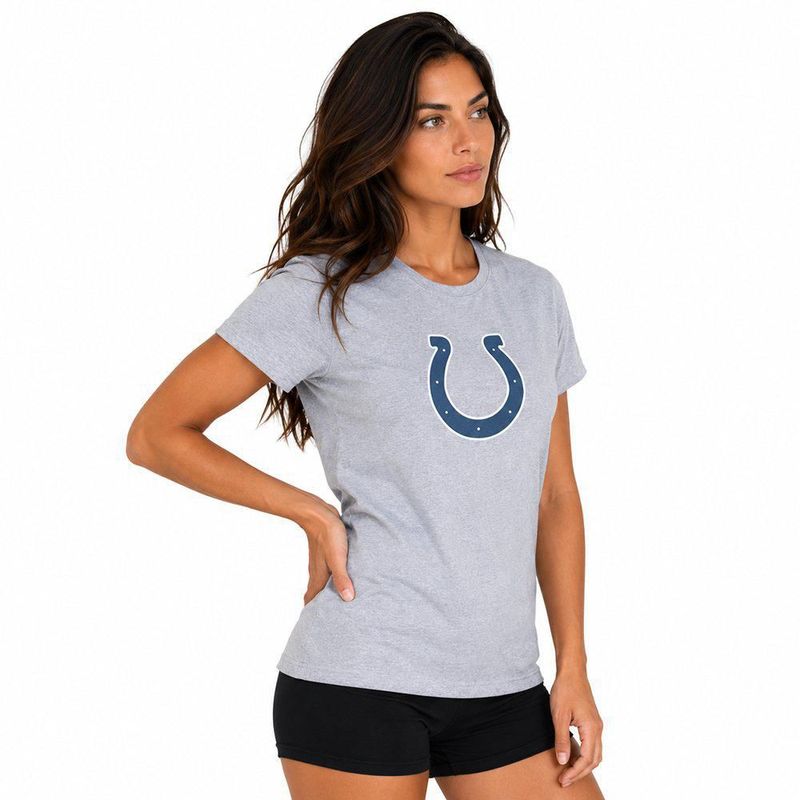 Playera Aficionado NFL Indianapolis Colts Manga Corta Gris Mujer