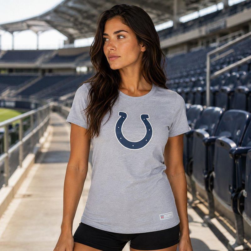 Playera Aficionado NFL Indianapolis Colts Manga Corta Gris Mujer