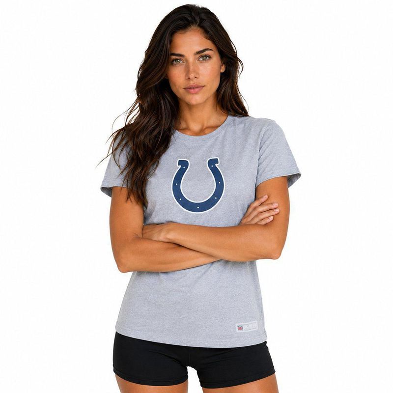 Playera Aficionado NFL Indianapolis Colts Manga Corta Gris Mujer