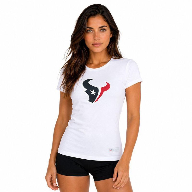 Playera Aficionado NFL Houston Texans Manga Corta Blanco Mujer