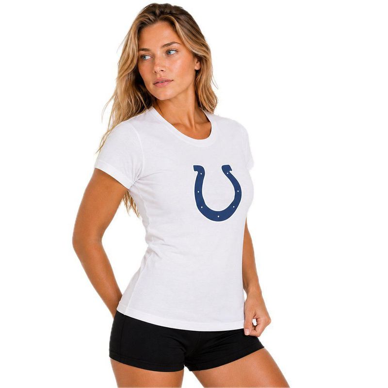 Playera Aficionado NFL Indianapolis Colts Manga Corta Blanco Mujer