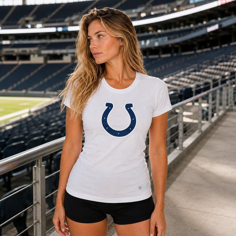 Playera Aficionado NFL Indianapolis Colts Manga Corta Blanco Mujer