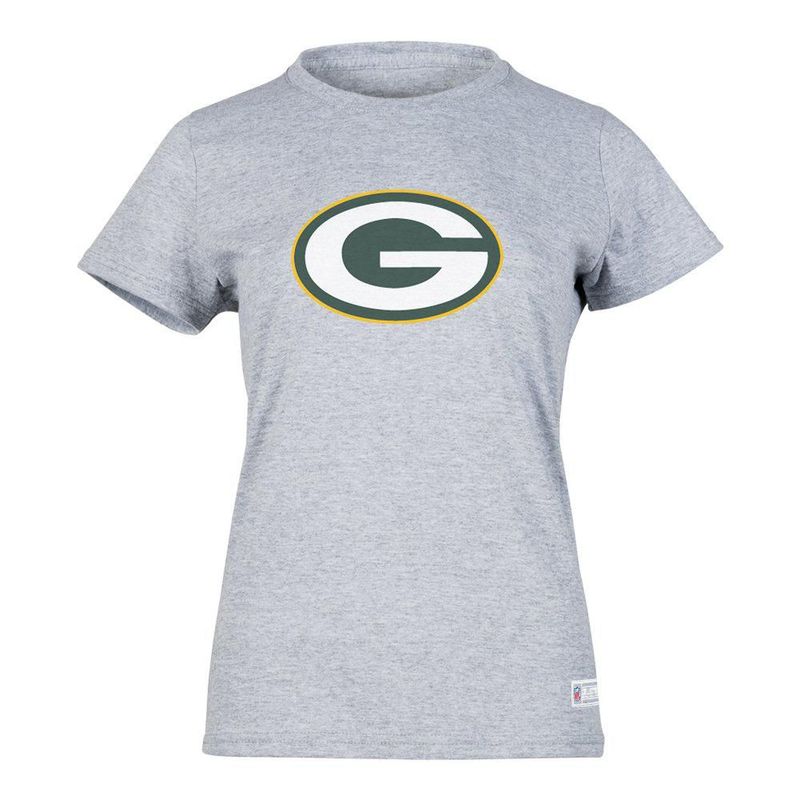 Playera Aficionado NFL Green Bay Packers Manga Corta Gris Mujer