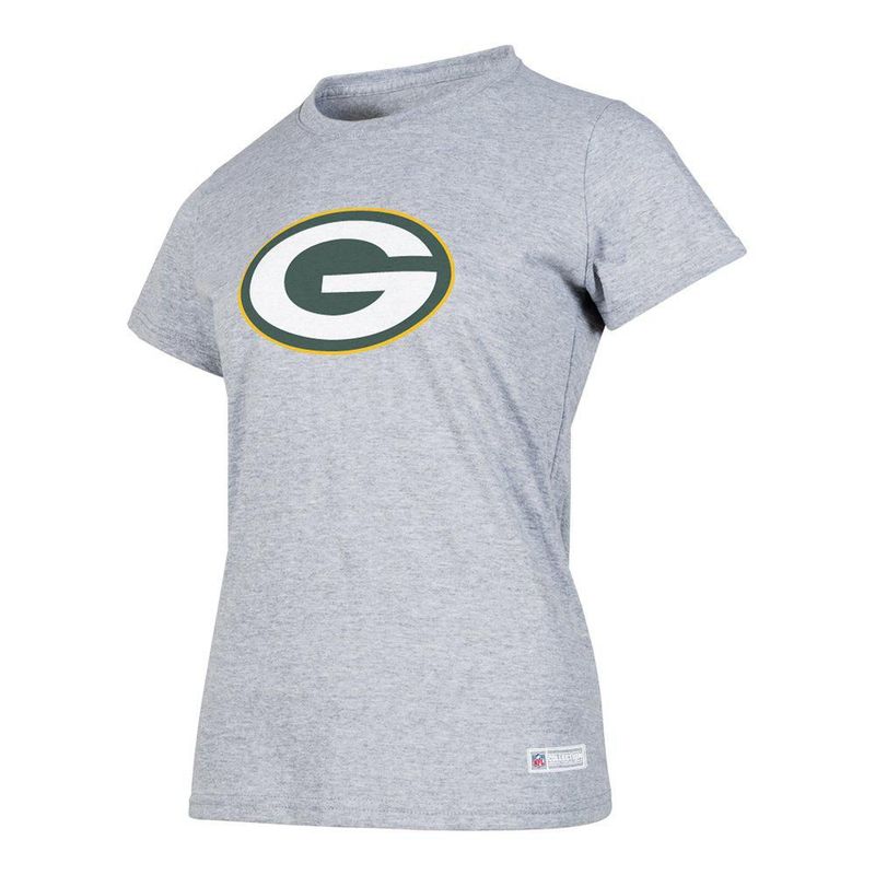 Playera Aficionado NFL Green Bay Packers Manga Corta Gris Mujer
