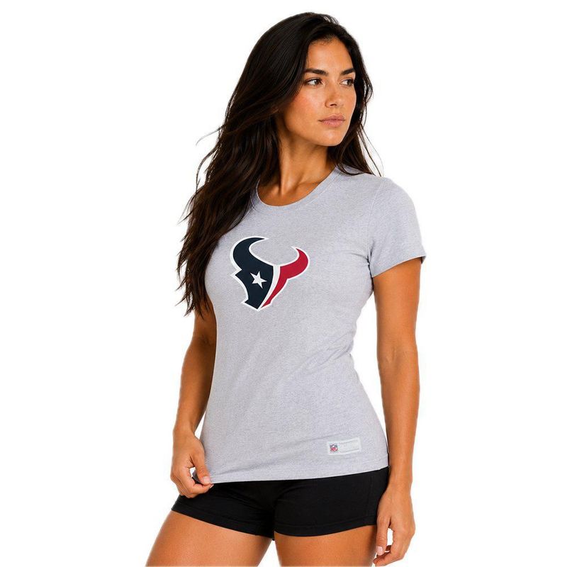 Playera Aficionado NFL Houston Texans Manga Corta Gris Mujer