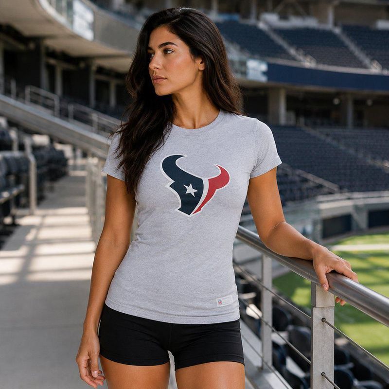 Playera Aficionado NFL Houston Texans Manga Corta Gris Mujer