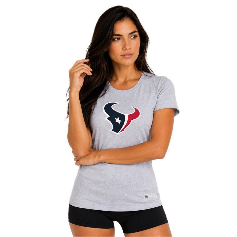 Playera Aficionado NFL Houston Texans Manga Corta Gris Mujer