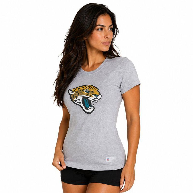 Playera Aficionado NFL Jacksonville Jaguars Manga Corta Gris Mujer