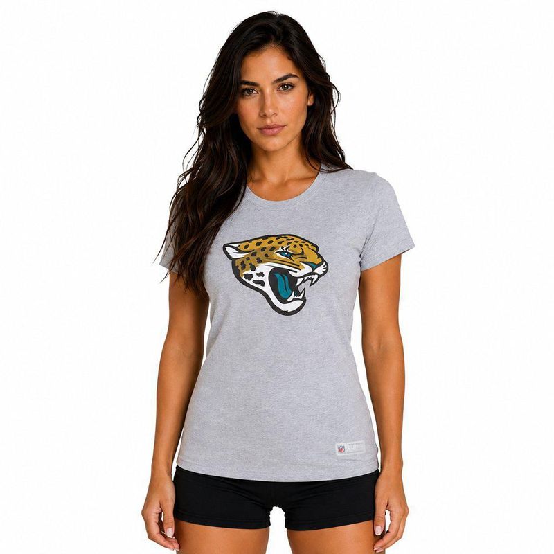 Playera Aficionado NFL Jacksonville Jaguars Manga Corta Gris Mujer
