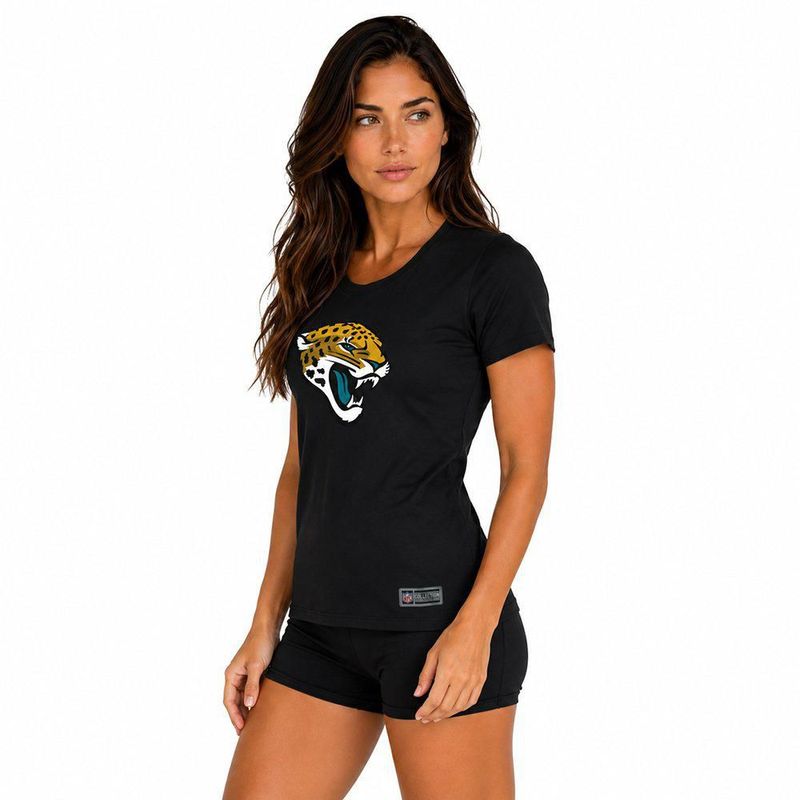 Playera Aficionado NFL Jacksonville Jaguars Manga Corta Negro Mujer