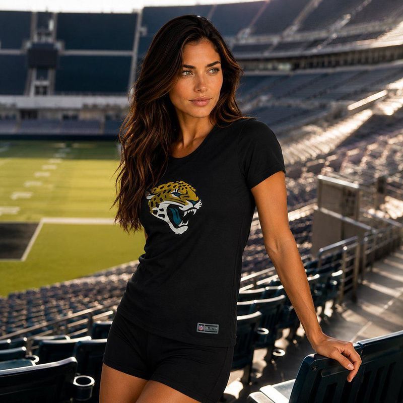 Playera Aficionado NFL Jacksonville Jaguars Manga Corta Negro Mujer