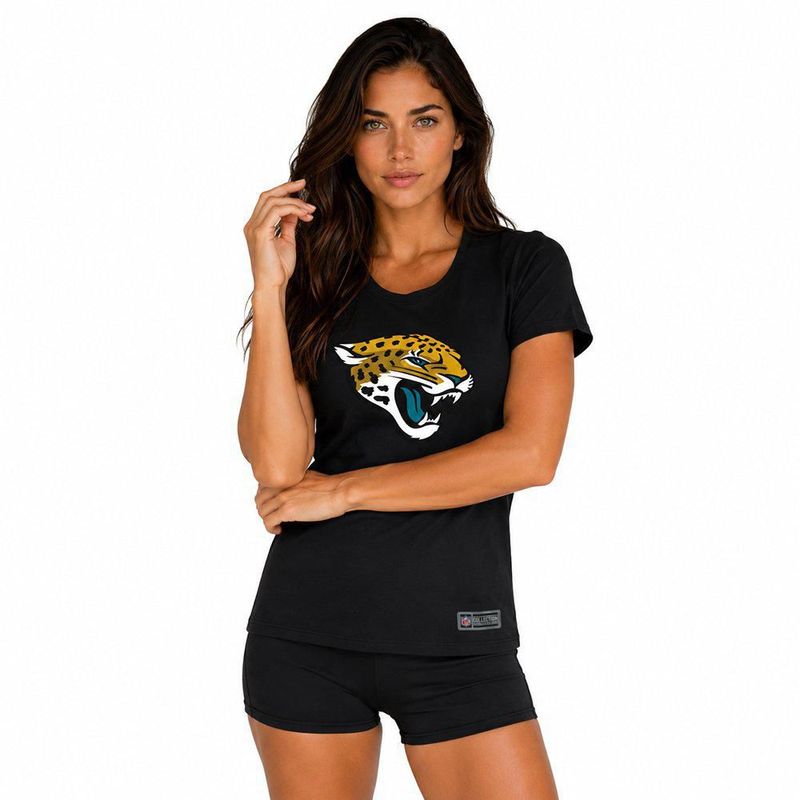 Playera Aficionado NFL Jacksonville Jaguars Manga Corta Negro Mujer