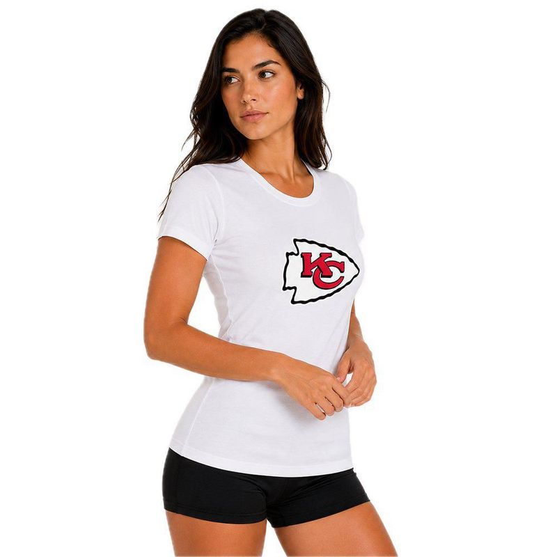 Playera Aficionado NFL Kansas City Chiefs Manga Corta Blanco Mujer