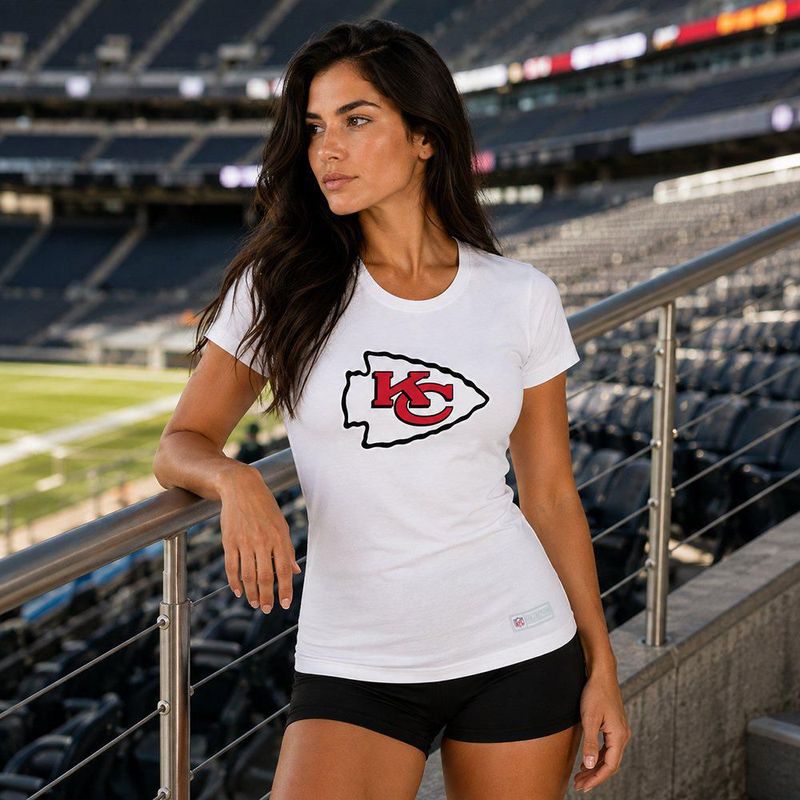 Playera Aficionado NFL Kansas City Chiefs Manga Corta Blanco Mujer