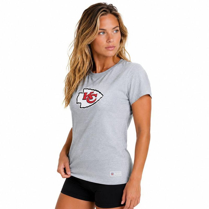 Playera Aficionado NFL Kansas City Chiefs Manga Corta Gris Mujer