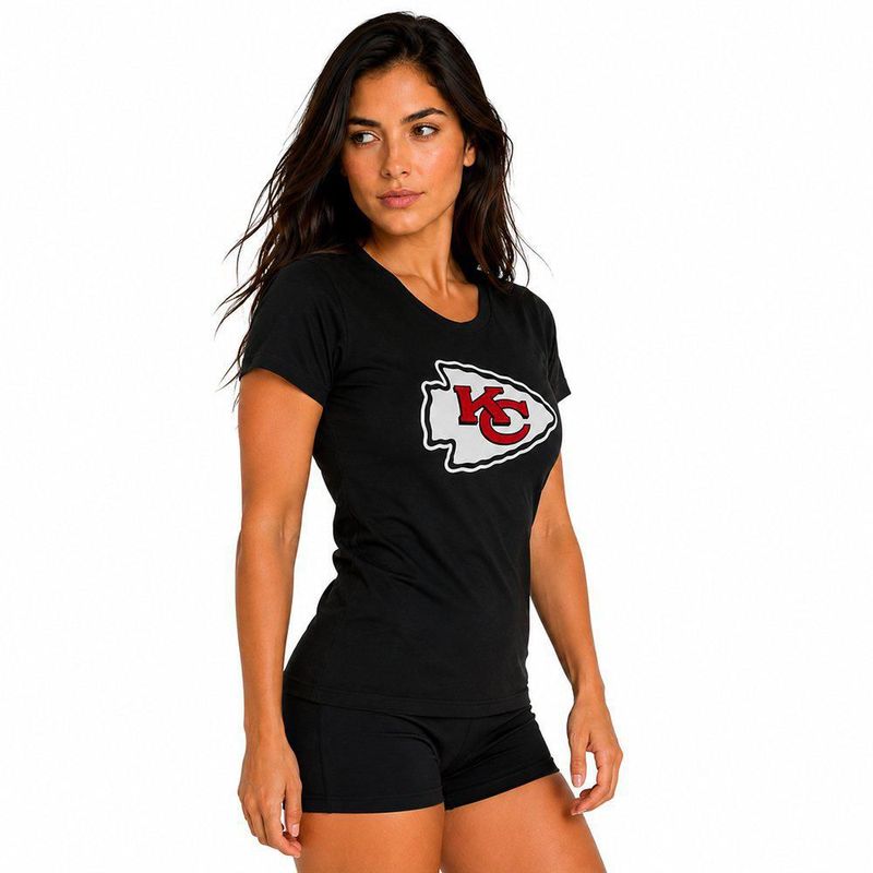 Playera Aficionado NFL Kansas City Chiefs Manga Corta Negro Mujer