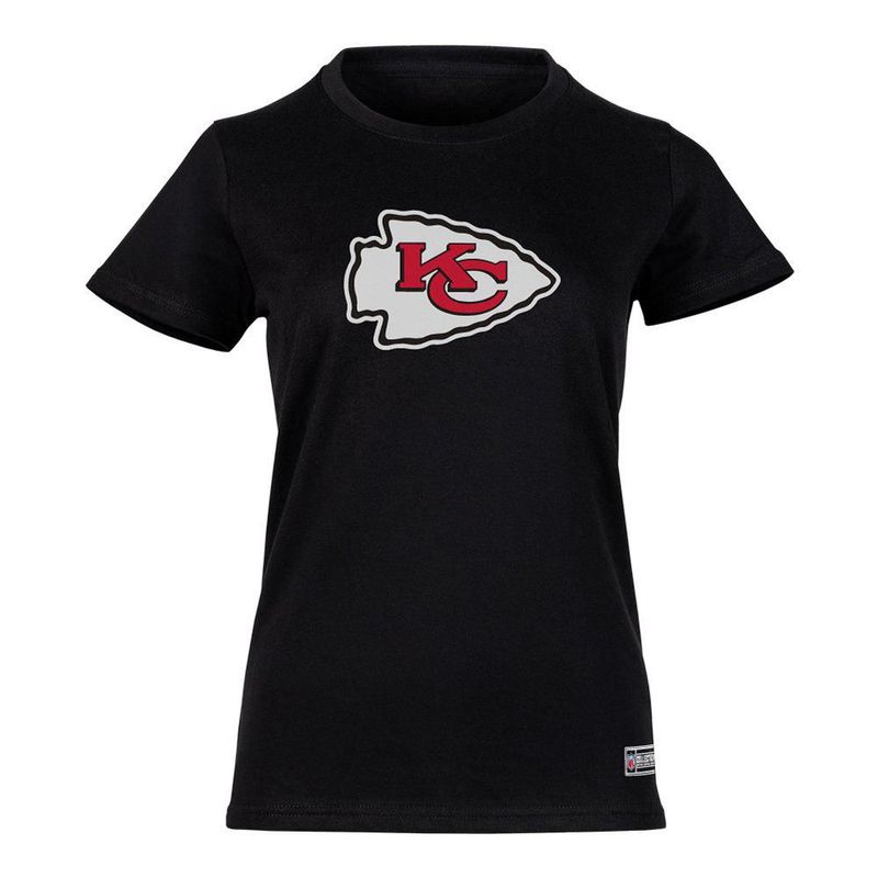 Playera Aficionado NFL Kansas City Chiefs Manga Corta Negro Mujer