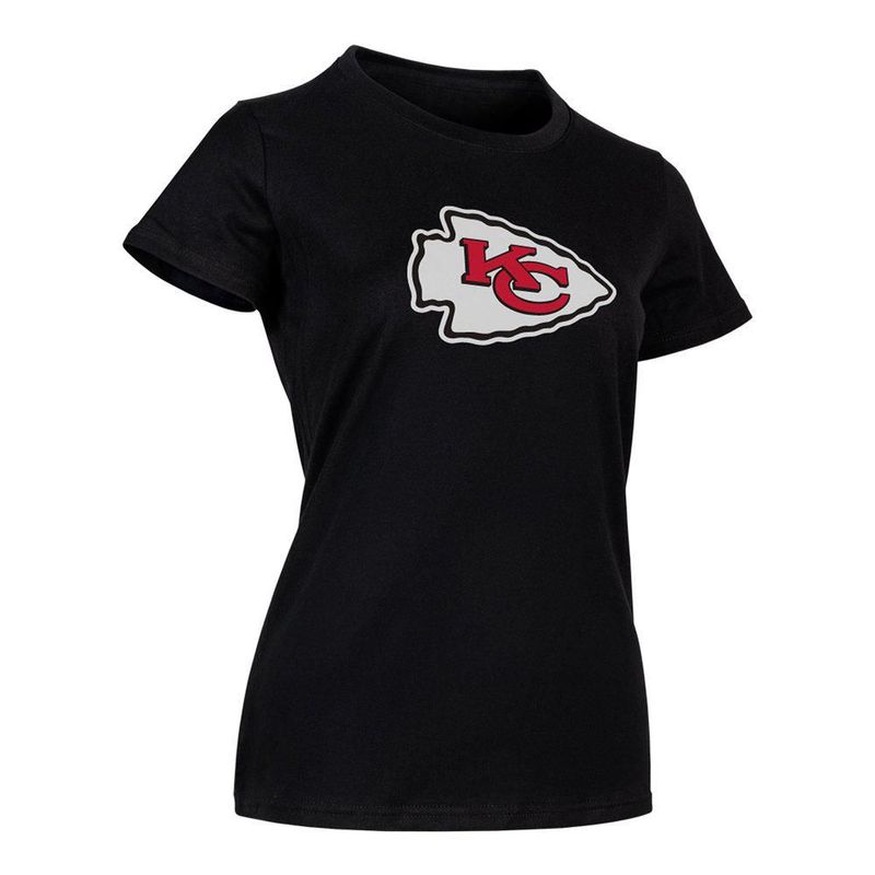Playera Aficionado NFL Kansas City Chiefs Manga Corta Negro Mujer