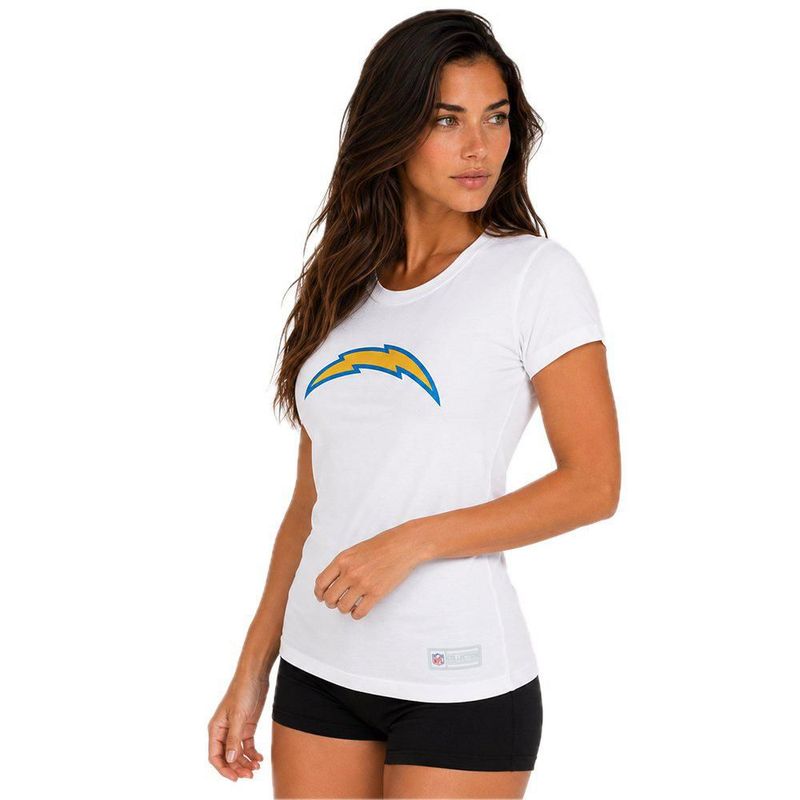 Playera Aficionado NFL Los Angeles Chargers Manga Corta Blanco Mujer