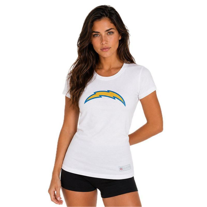 Playera Aficionado NFL Los Angeles Chargers Manga Corta Blanco Mujer