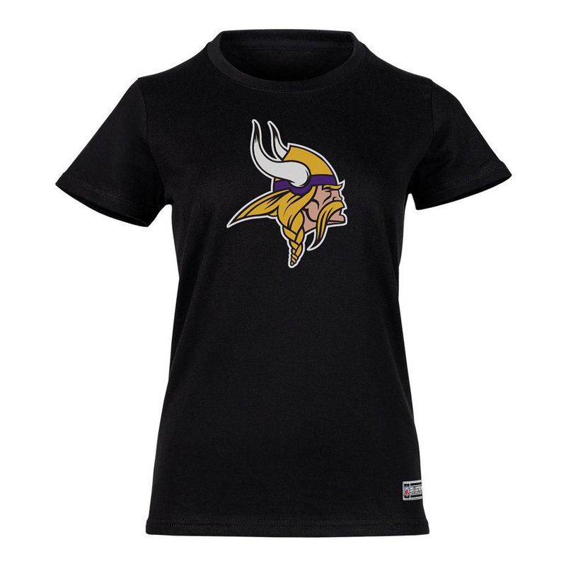 Playera Aficionado NFL Minnesota Vikings Manga Corta Negro Mujer
