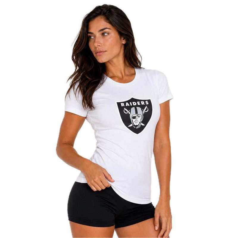 Playera Aficionado NFL Las Vegas Raiders Manga Corta Blanco Mujer