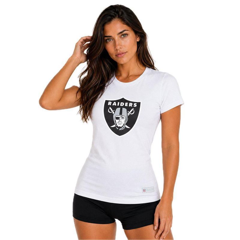 Playera Aficionado NFL Las Vegas Raiders Manga Corta Blanco Mujer