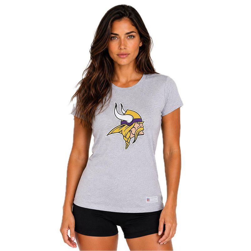 Playera Aficionado NFL Minnesota Vikings Manga Corta Gris Mujer