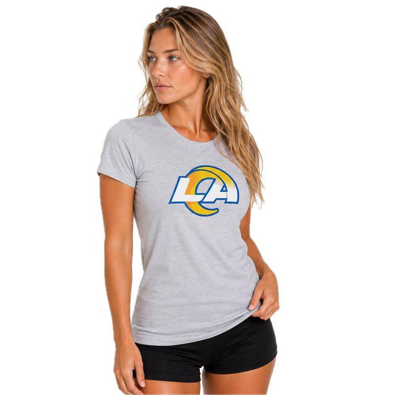 Playera Aficionado NFL Los Angeles Rams Manga Corta Gris Mujer