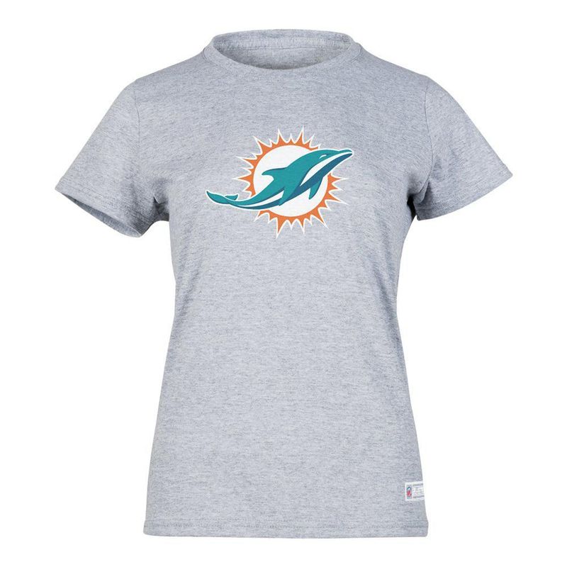 Playera Aficionado NFL Miami Dolphins Manga Corta Gris Mujer