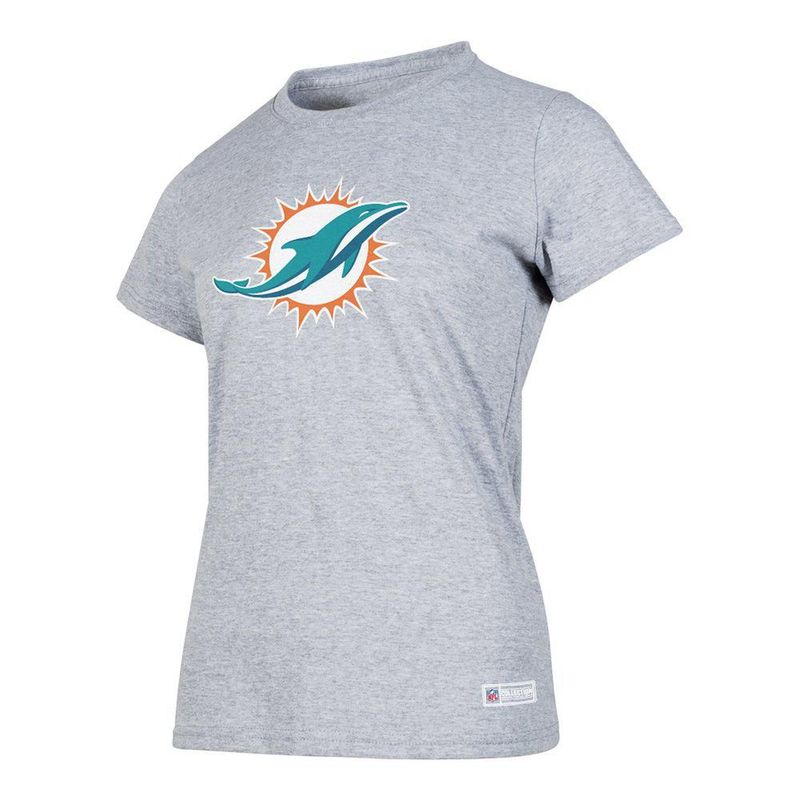 Playera Aficionado NFL Miami Dolphins Manga Corta Gris Mujer