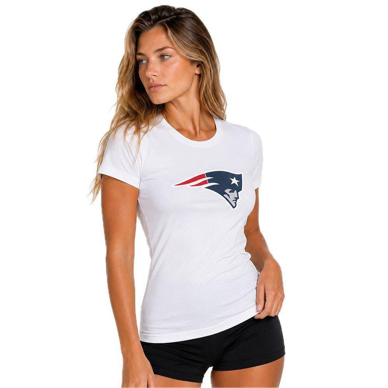 Playera Aficionado NFL New England Patriots Manga Corta Blanco Mujer