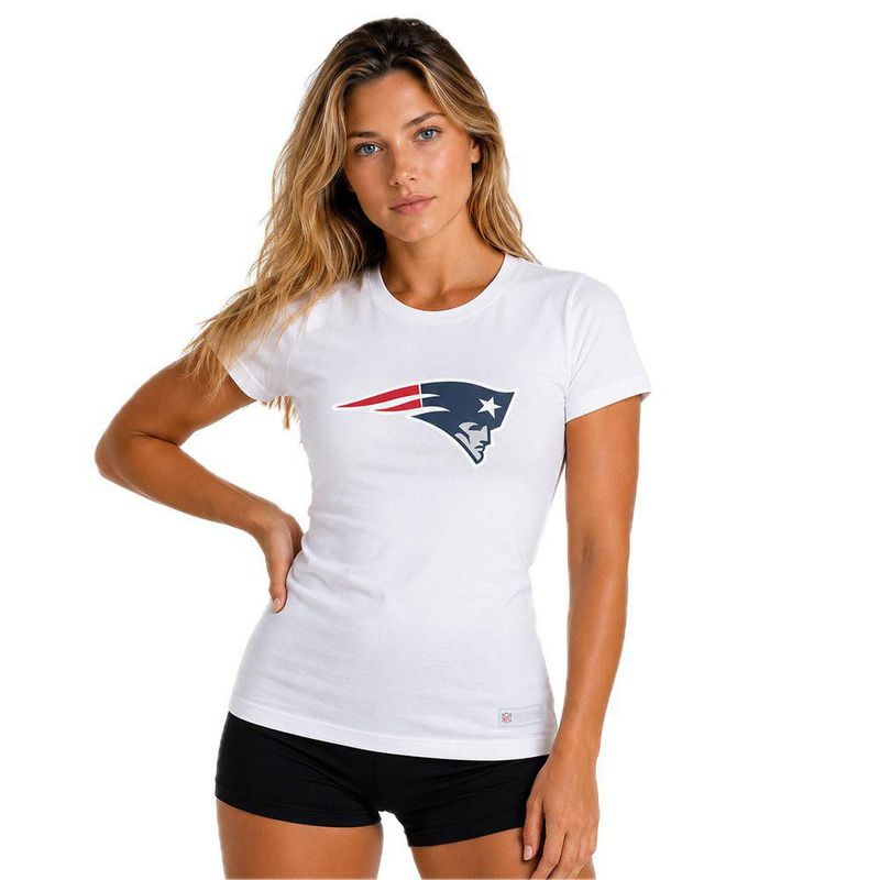 Playera Aficionado NFL New England Patriots Manga Corta Blanco Mujer