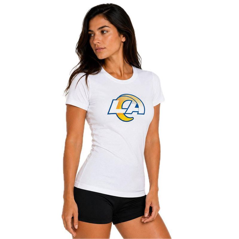 Playera Aficionado NFL Los Angeles Rams Manga Corta Blanco Mujer