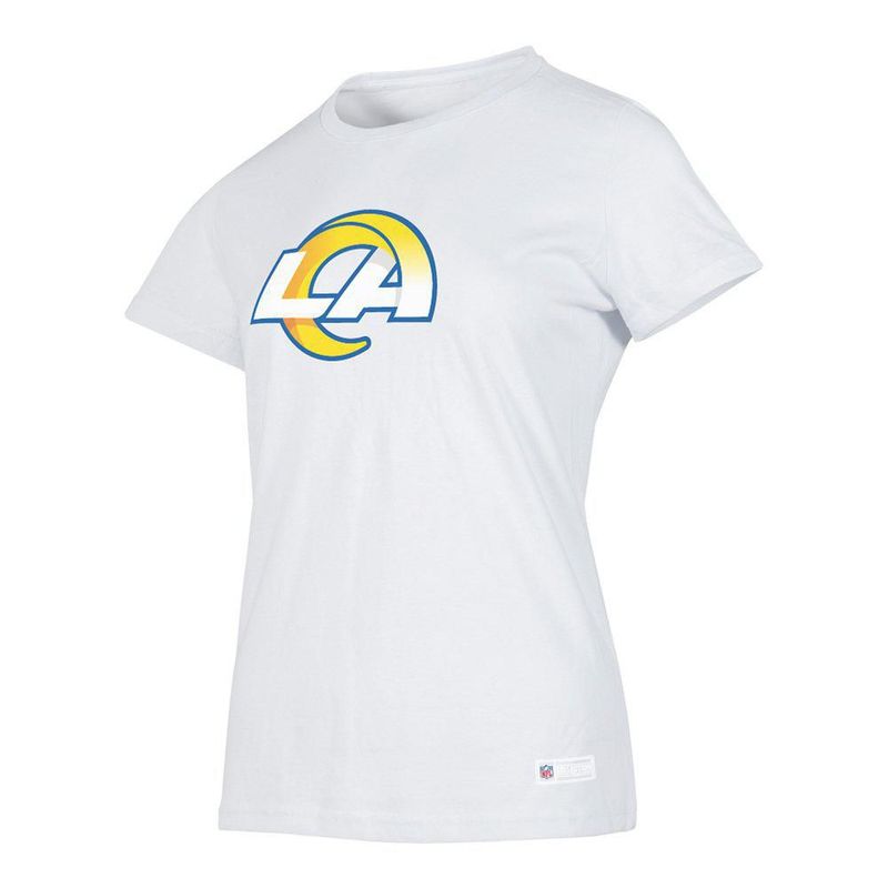 Playera Aficionado NFL Los Angeles Rams Manga Corta Blanco Mujer