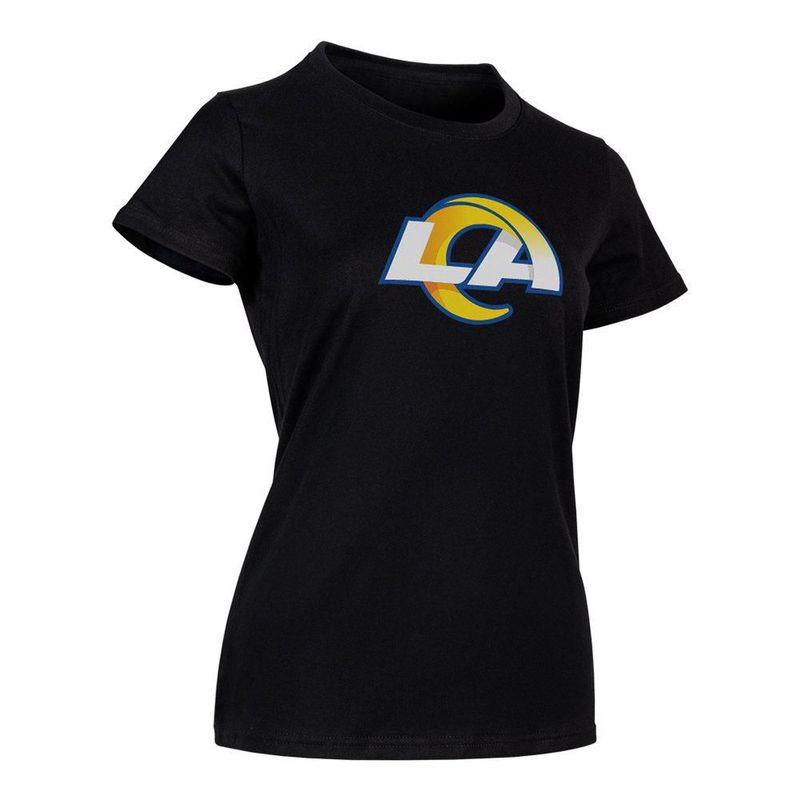 Playera Aficionado NFL Los Angeles Rams Manga Corta Negro Mujer