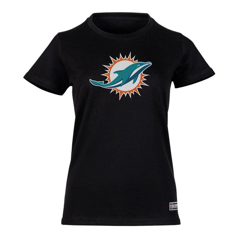 Playera Aficionado NFL Miami Dolphins Manga Corta Negro Mujer