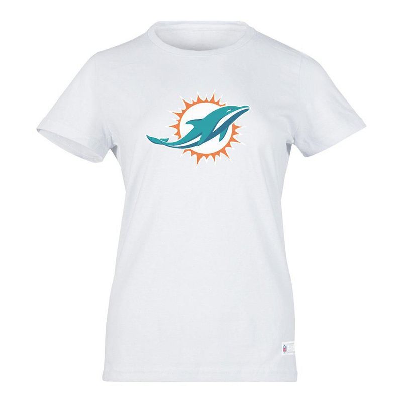 Playera Aficionado NFL Miami Dolphins Manga Corta Blanco Mujer