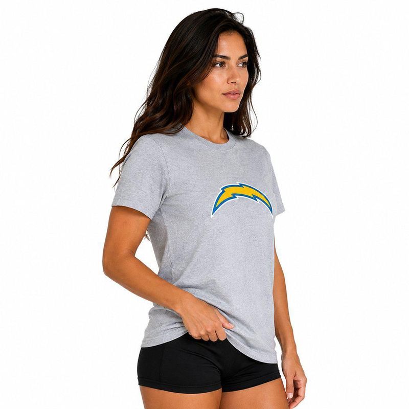 Playera Aficionado NFL Los Angeles Chargers Manga Corta Gris Mujer