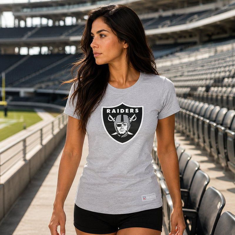 Playera Aficionado NFL Las Vegas Raiders Manga Corta Gris Mujer