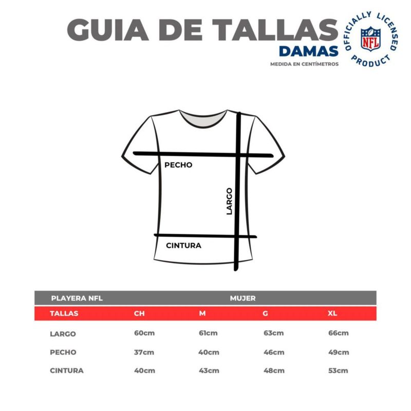 Playera Aficionado NFL Los Angeles Chargers Manga Corta Negro Mujer