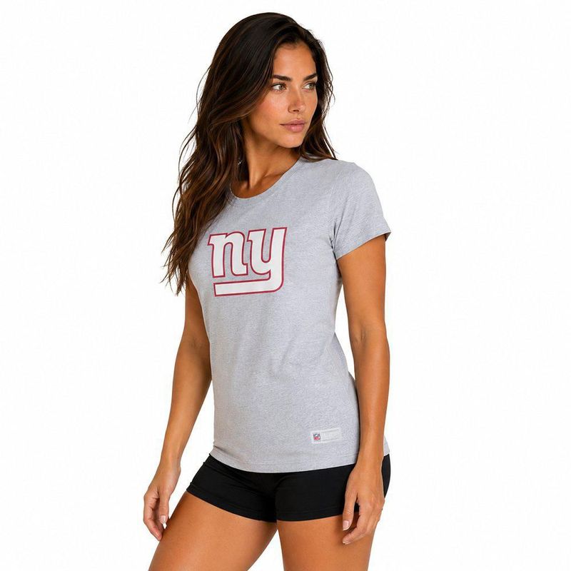 Playera Aficionado NFL New York Giants Manga Corta Gris Mujer