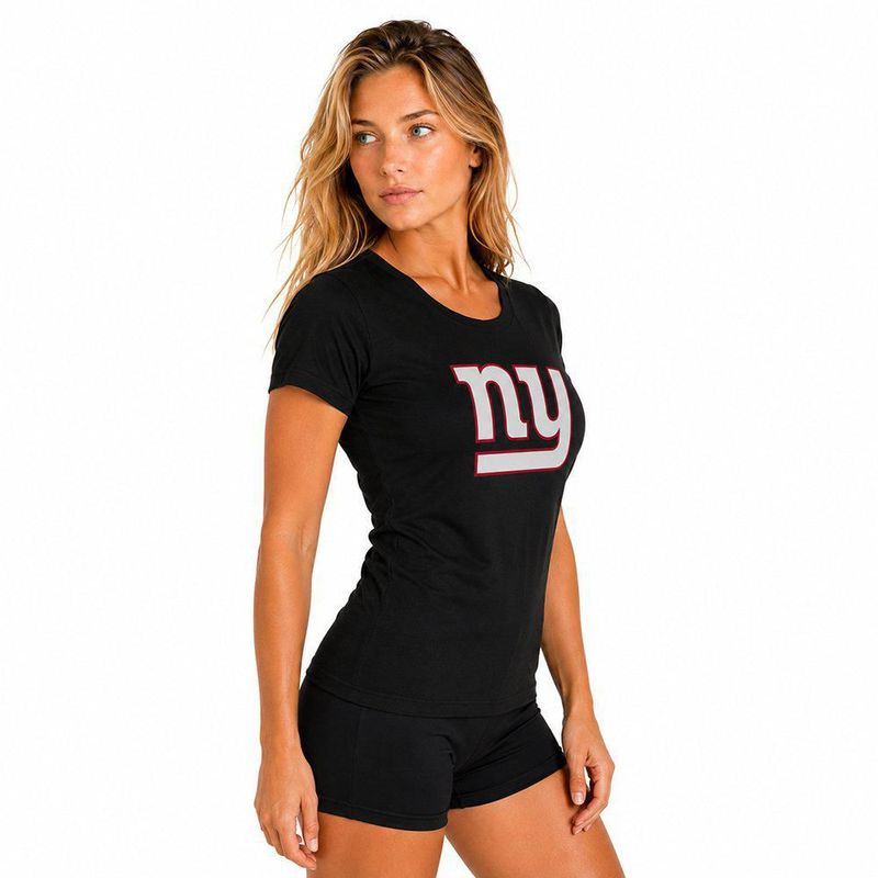 Playera Aficionado NFL New York Giants Manga Corta Negro Mujer