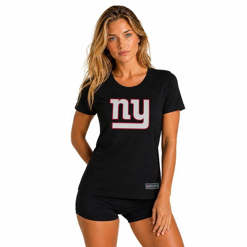 Playera Aficionado NFL New York Giants Manga Corta Negro Mujer