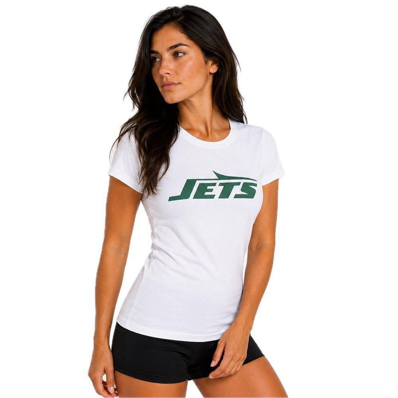 Playera Aficionado NFL New York Jets Manga Corta Blanco Mujer